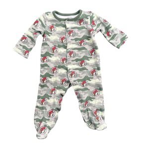 Buc-ees Baby Boy‎ Girl Footed Pajamas Romper Sleepers 6M Camo Buccees Logo 73